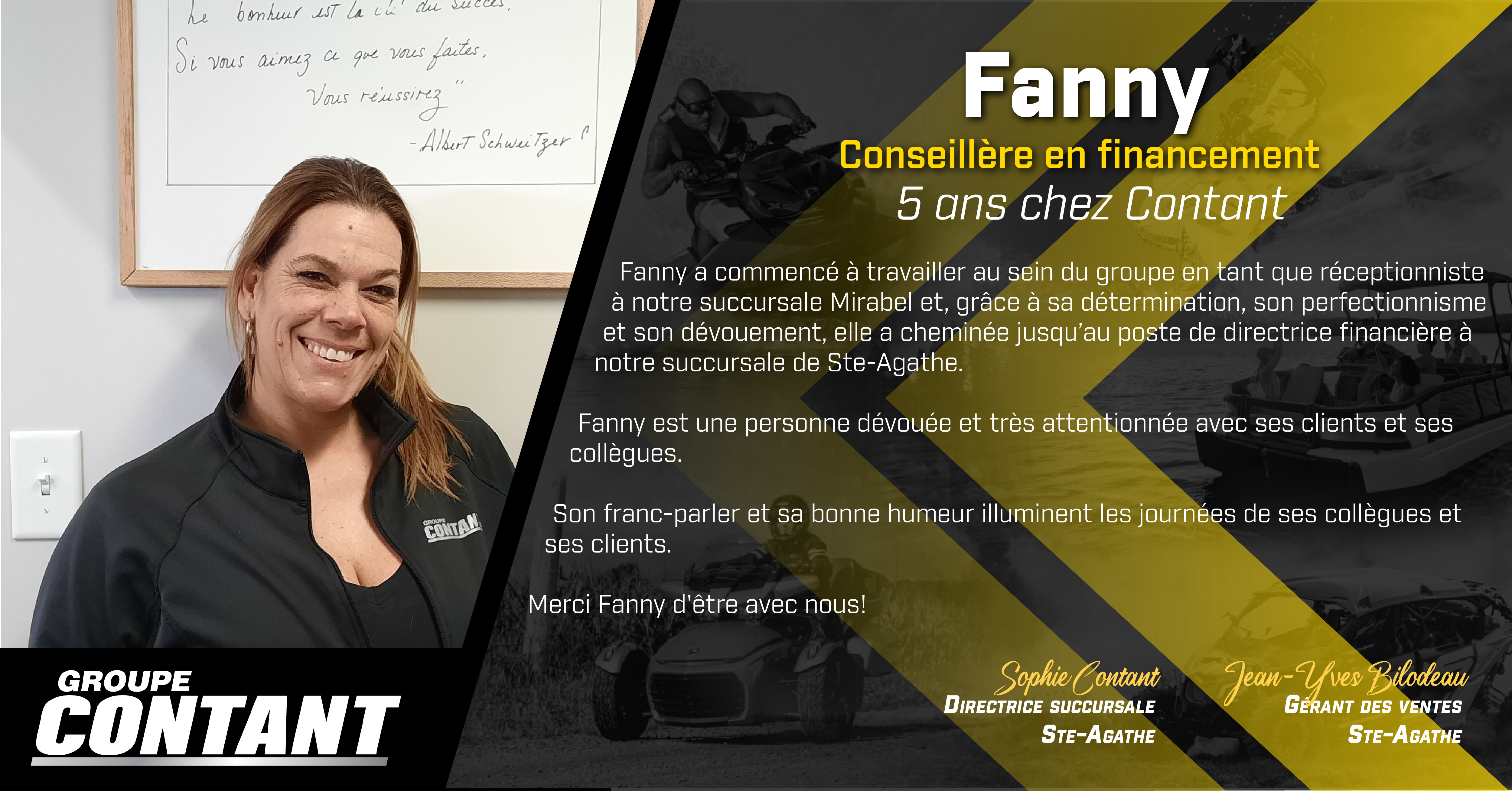 5 ans chez Contant pour Fanny 