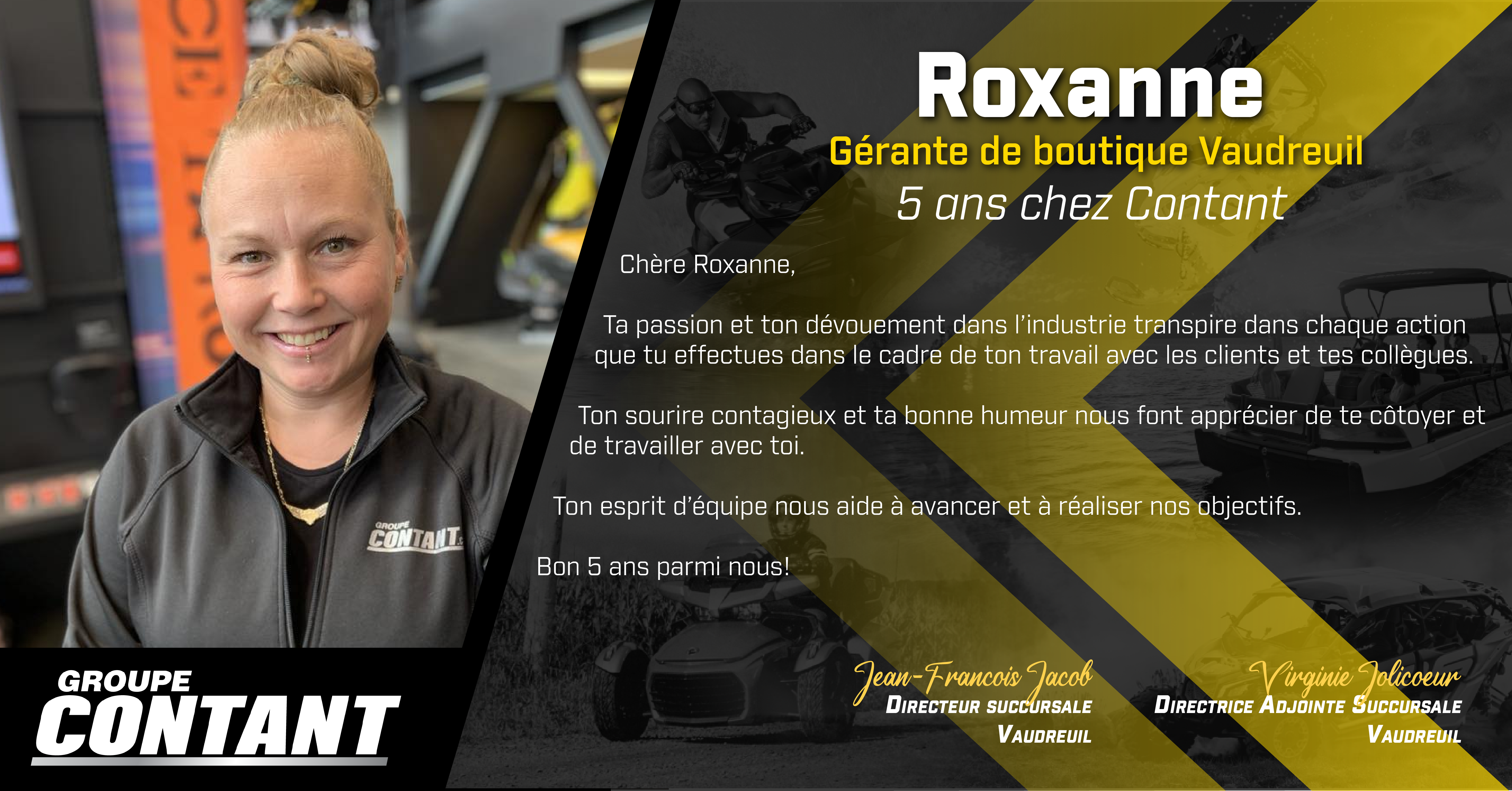 5 ans chez Contant pour Roxanne