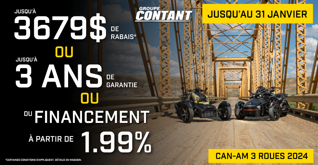 Promotion Can-Am 3 roues 2024 fin 31 janvier 