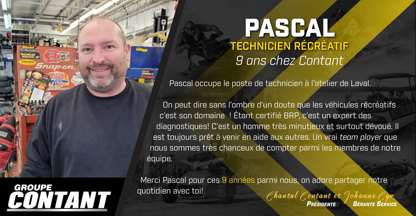 9 ans chez Contant pour Pascal!