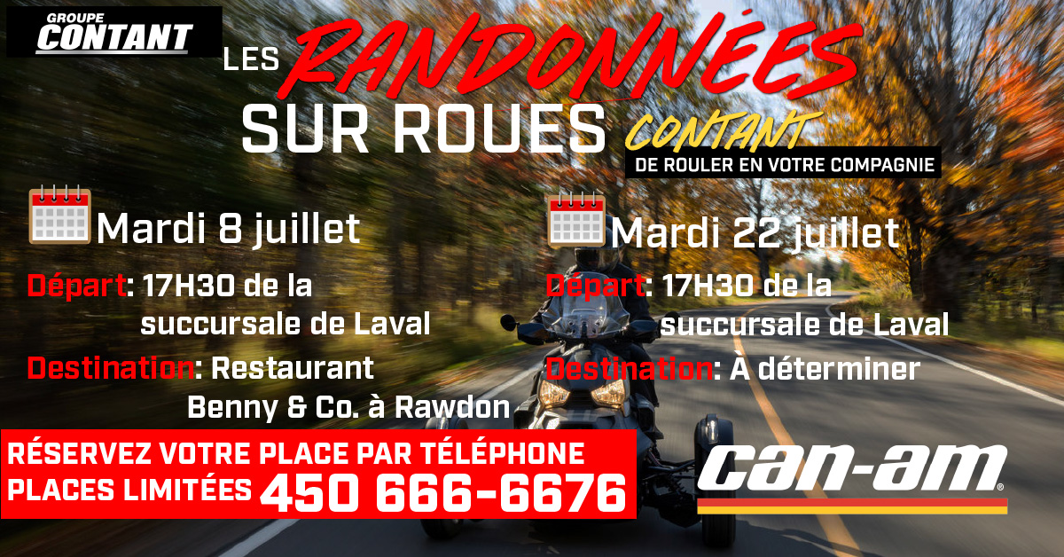 Randonnées sur roues Groupe Contant - Succursale de Laval