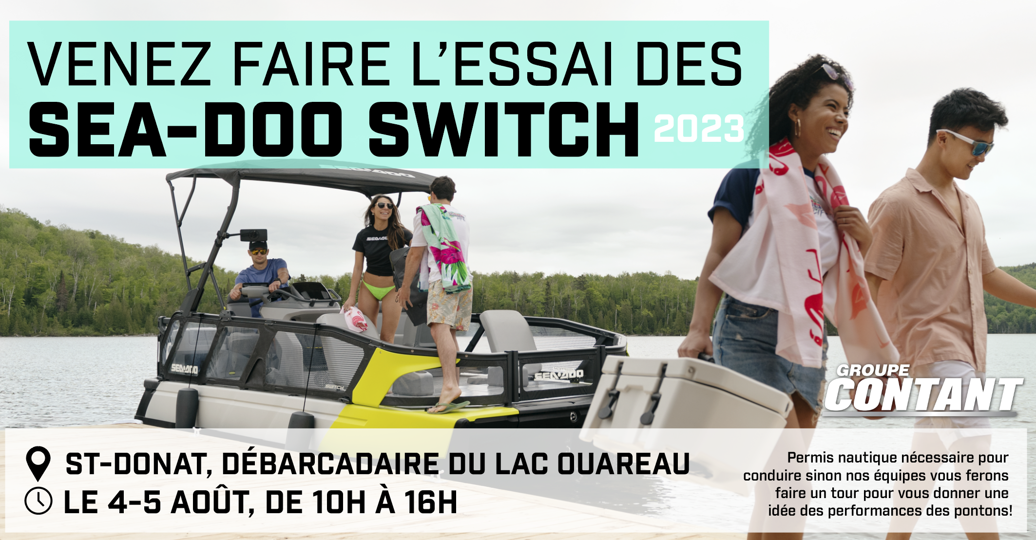 Venez faire l'essai des sea-doo switch 2023
