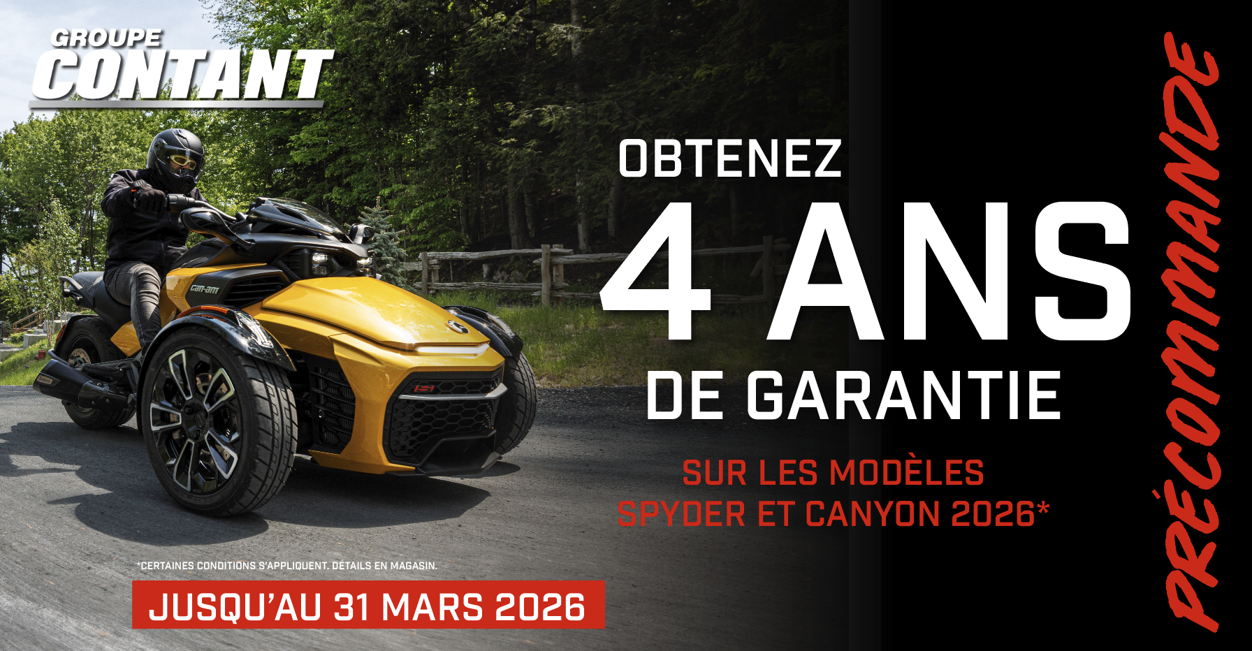 PROMOTION PRÉCOMMANDE SPYDER 2026