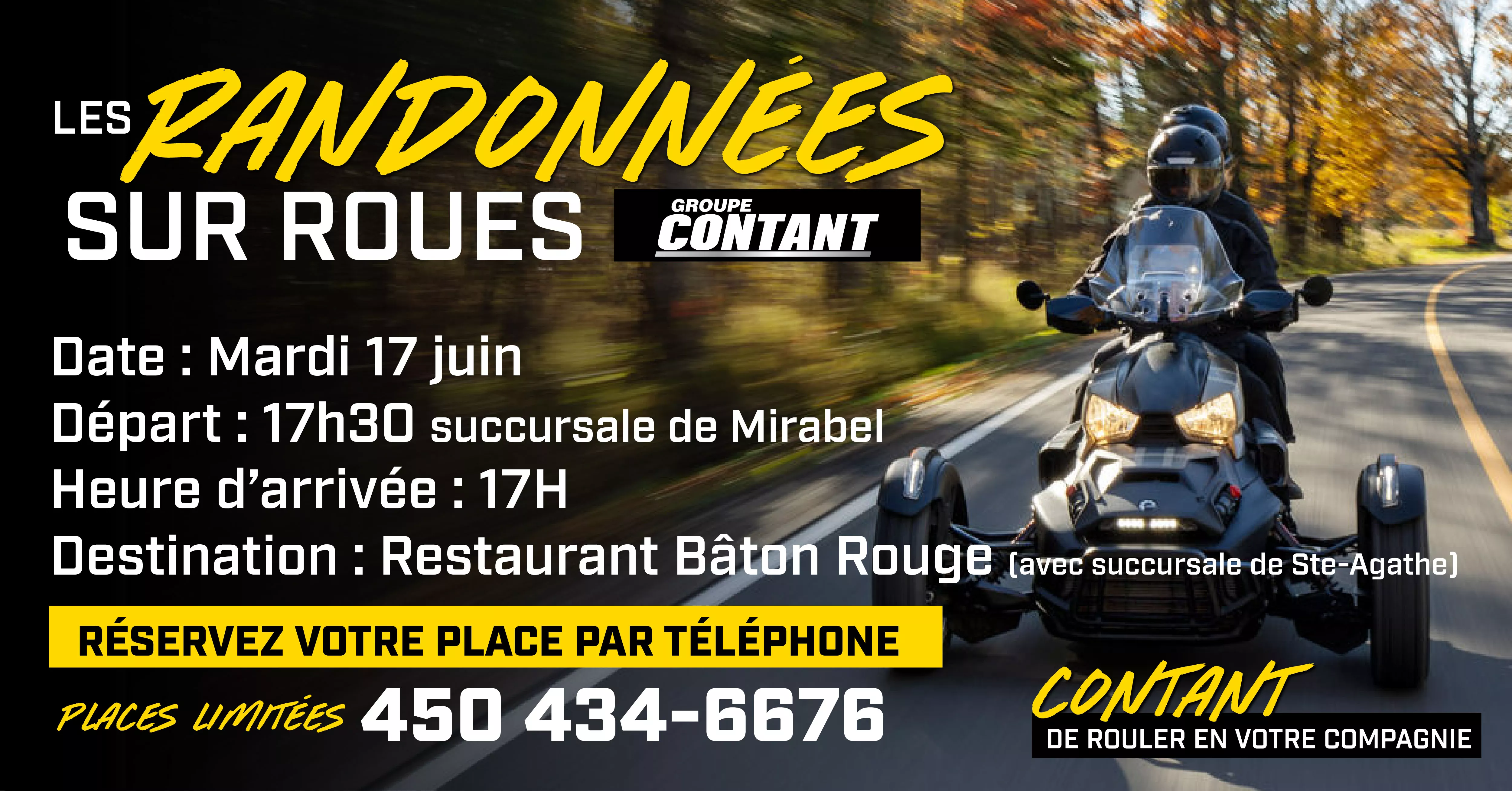 Randonnée sur roues Groupe Contant - Mirabel 17 juin