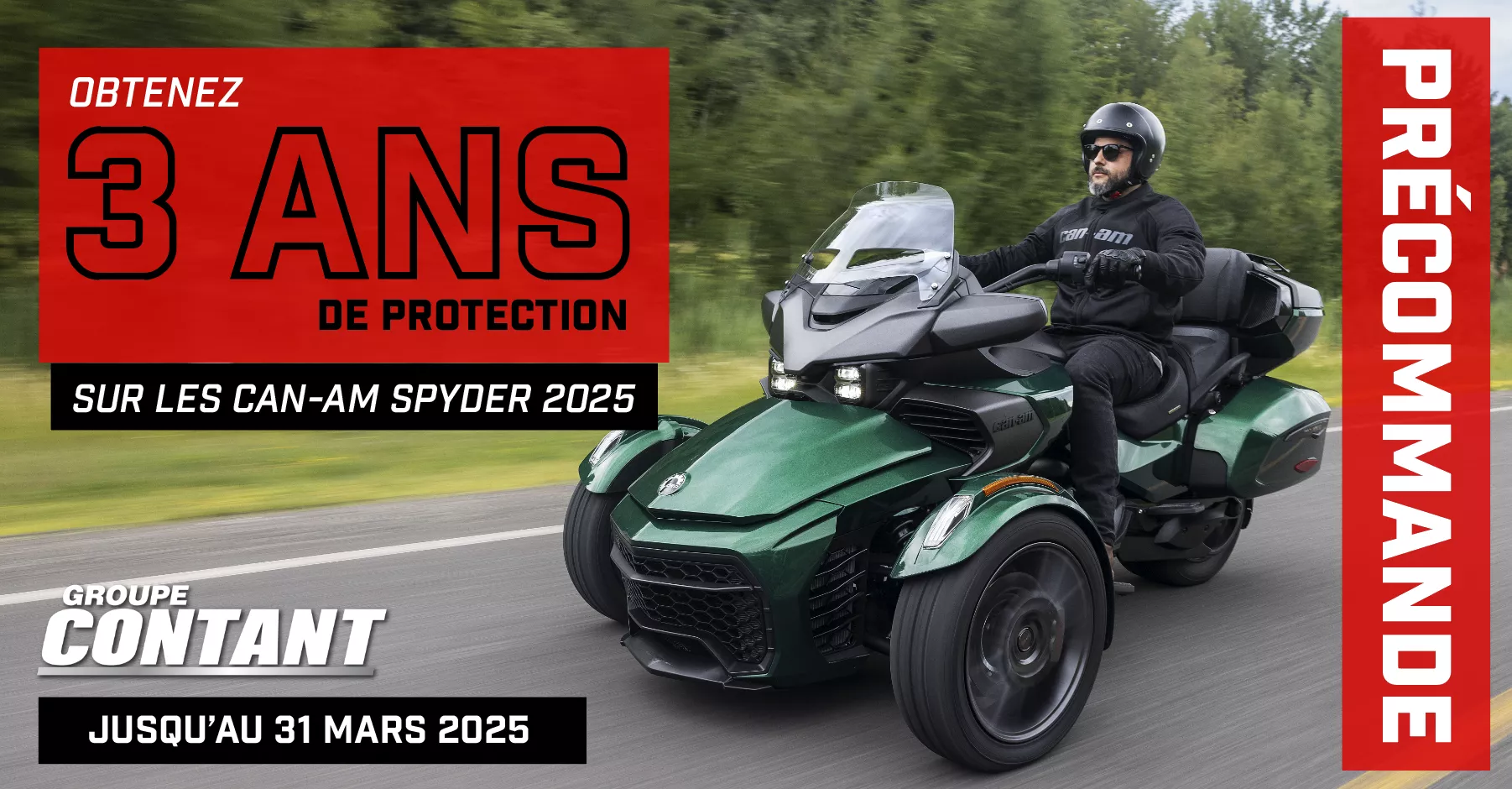 Précommande Can-Am Spyder 2025 fin 31 mars 2025