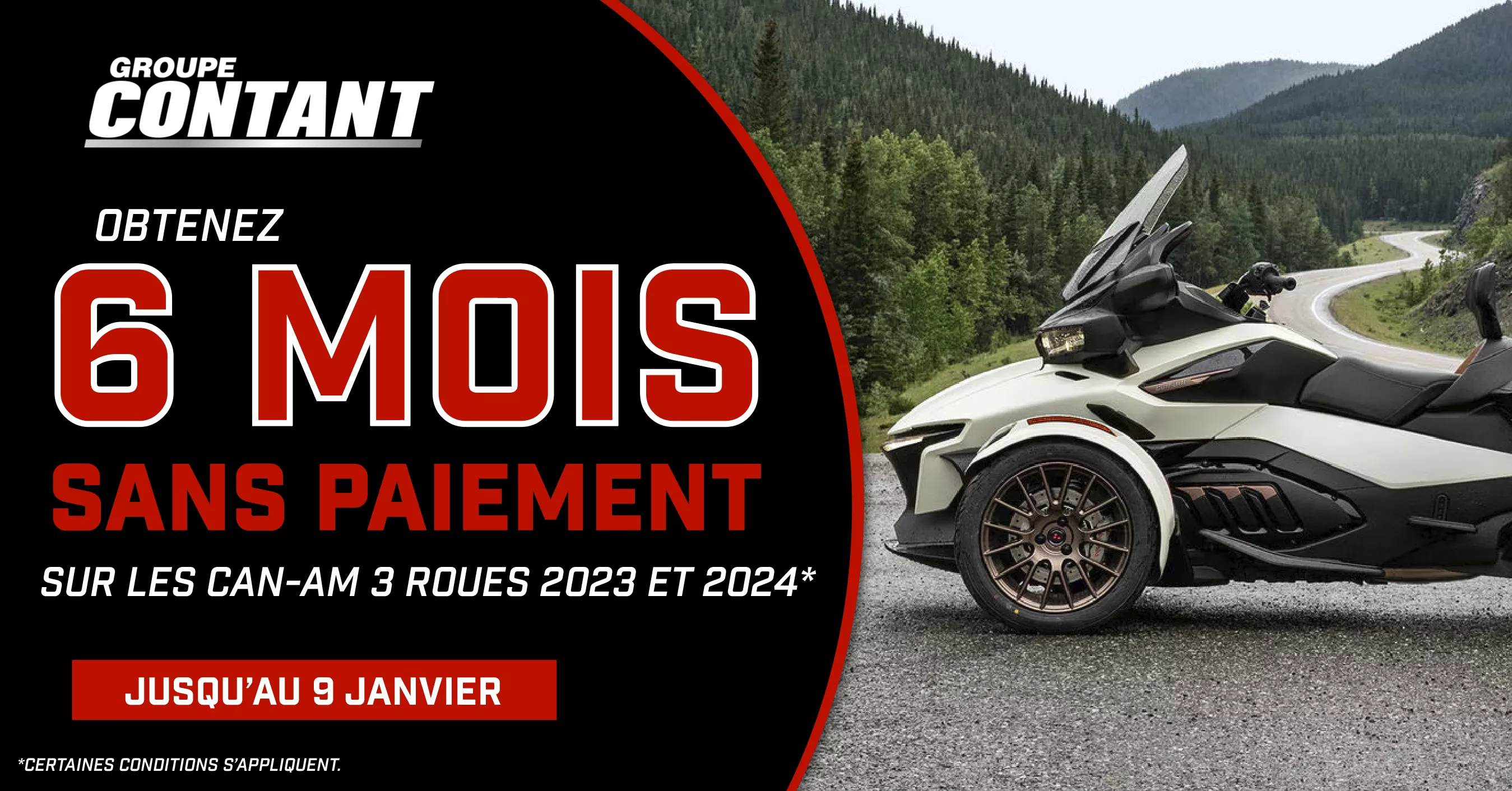 Promotion Can-Am 3 roues 2023 et 2024 fin 9 janvier